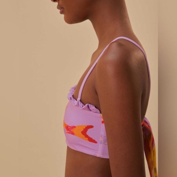 NWT Farm Rio Painted Fishes Bikini Top Lilac - Picture 4 of 12